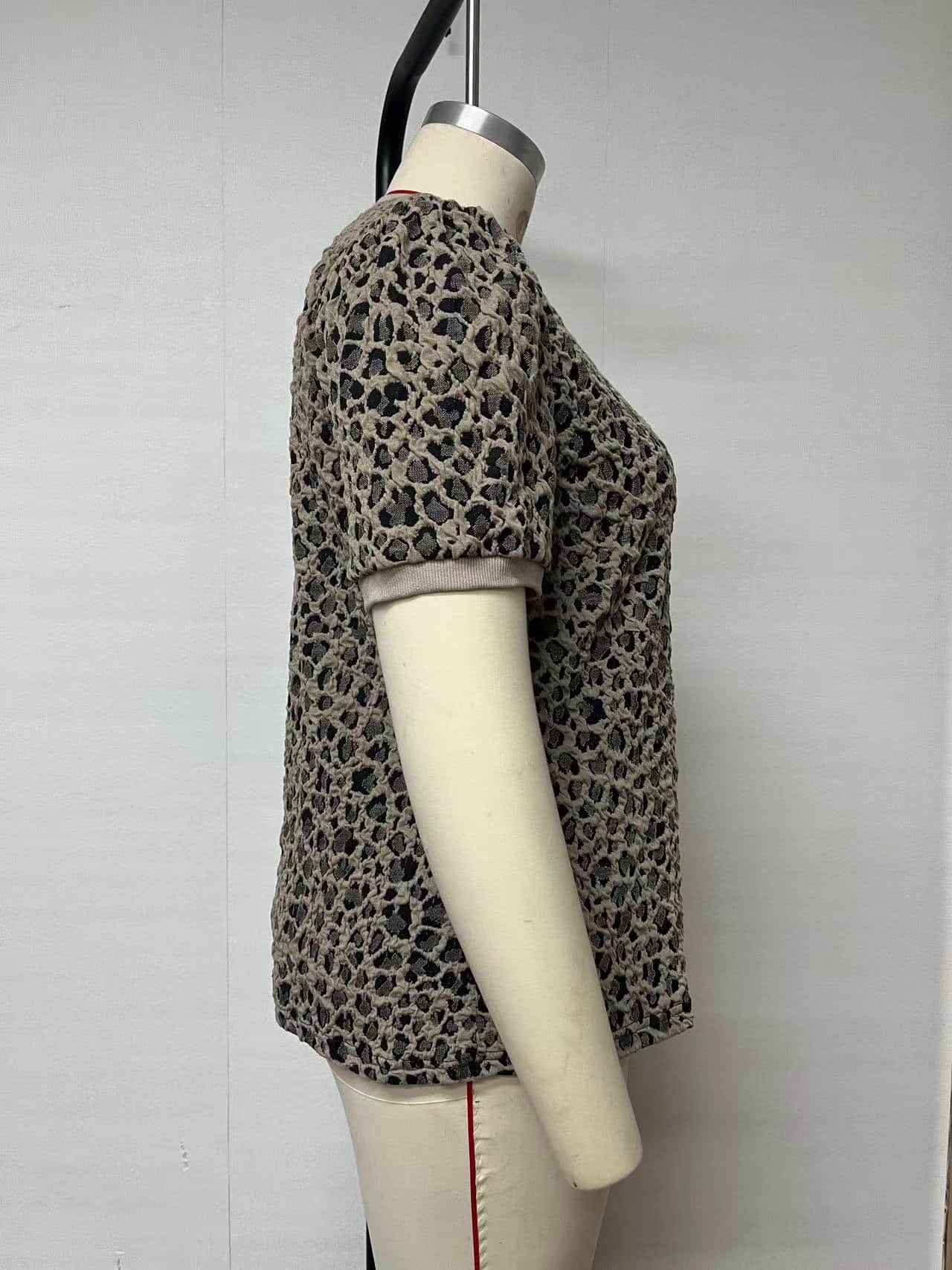 SHF-Leopard Round Neck Sweatshirt