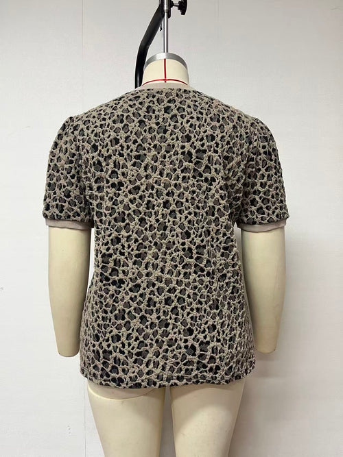 SHF-Leopard Round Neck Sweatshirt