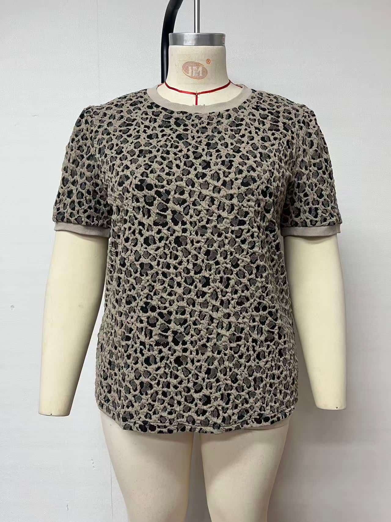 SHF-Leopard Round Neck Sweatshirt