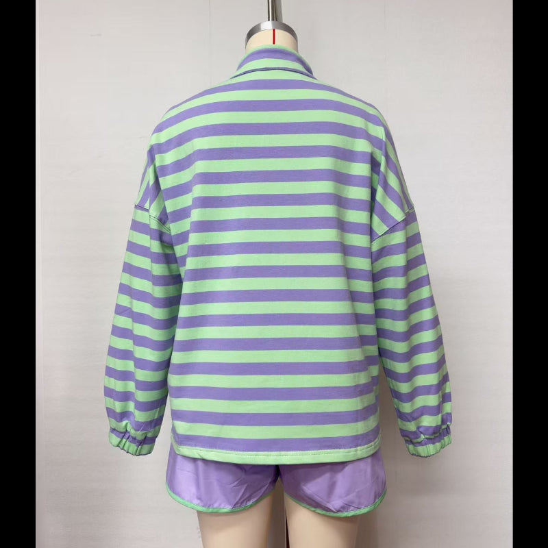 MBT002 Striped Sweatshirt Matching Set