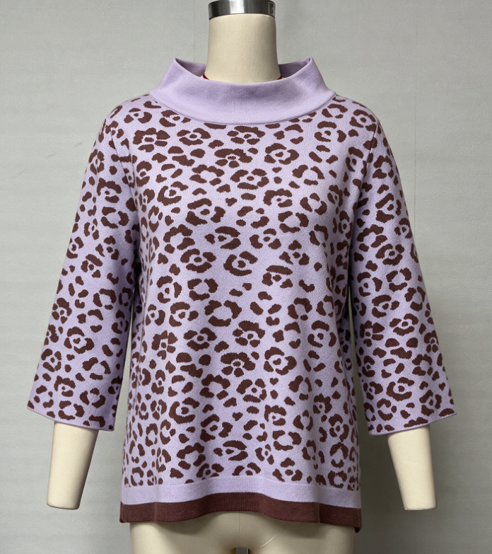 Leopard Sweater 3/4 Sleeve