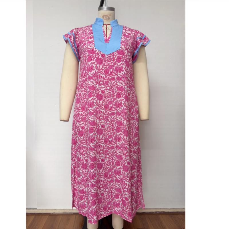 MB2001 Floral Print Ruffle Cap Sleeve Dress