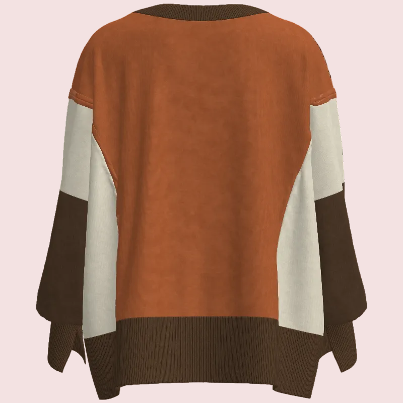 SHT1076 Colorblock Oversize Sweatshirt