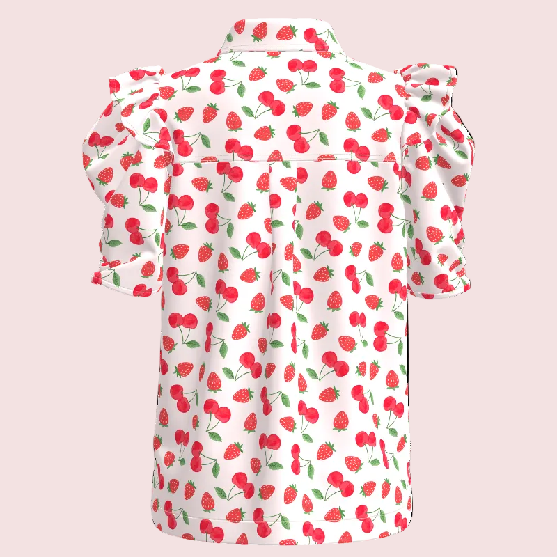 SHT1131 Printed Short-Sleeve Blouse